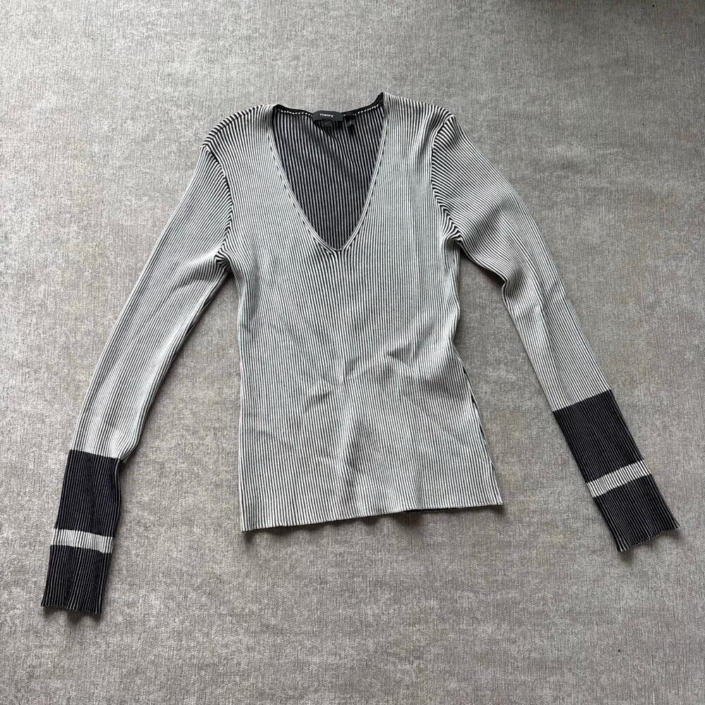 Theory Ribbed Long Sleeve Sweater